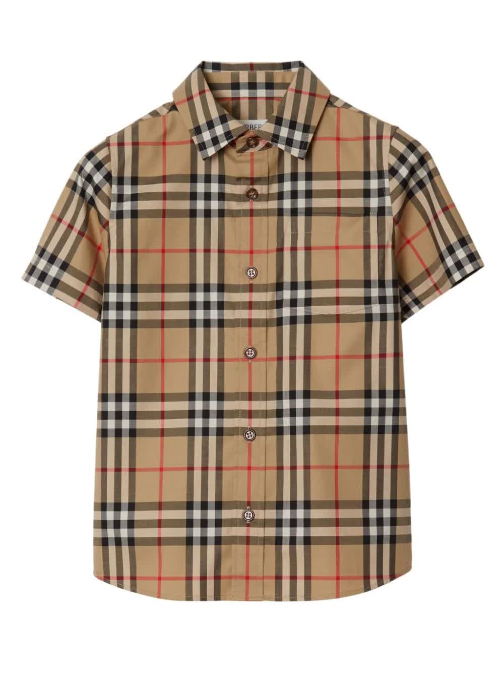 BURBERRY, Cotton-Blend Check Pattern Polo Shirt