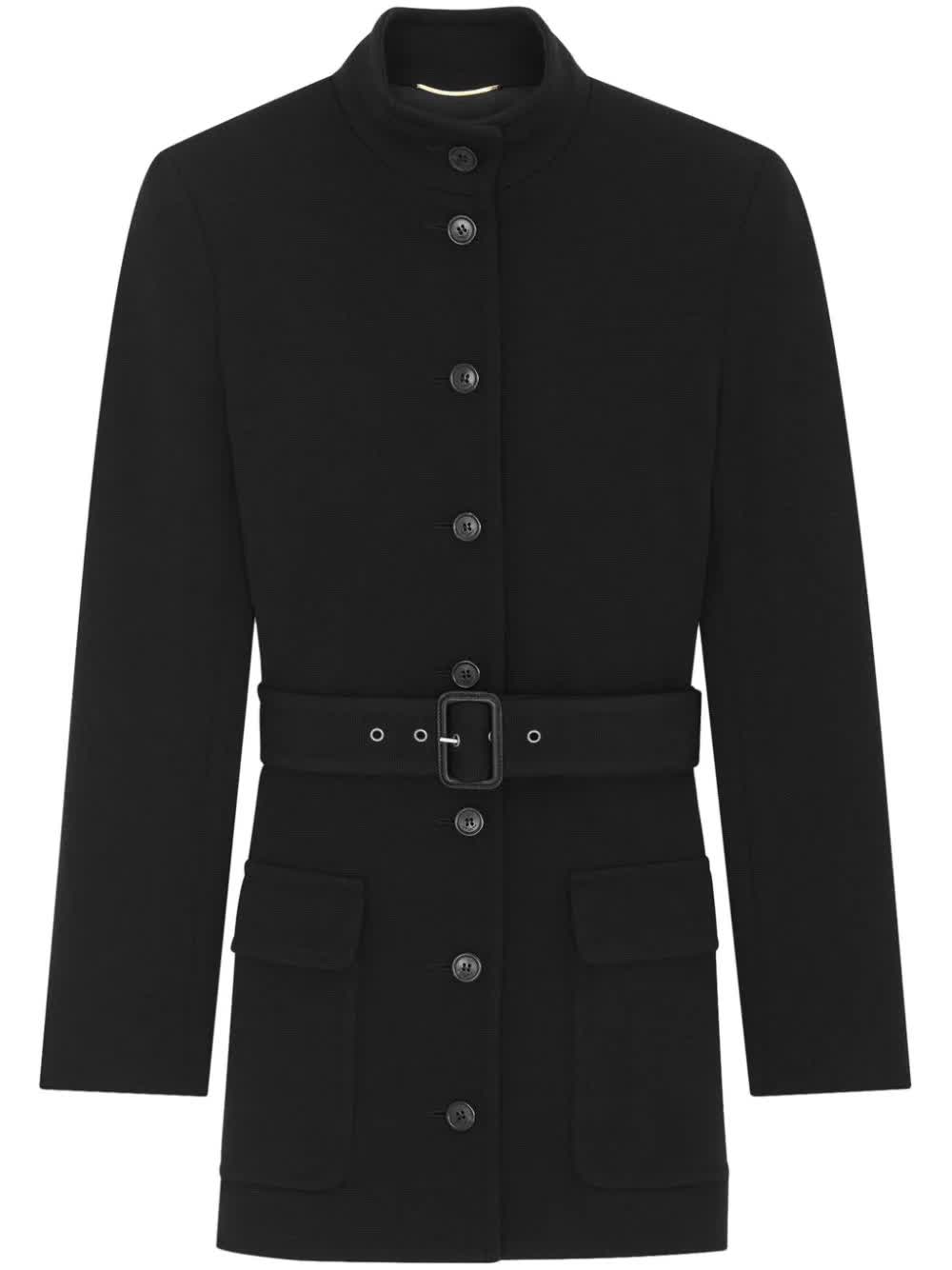 Saint Laurent, Wool-Blend Belted Coat