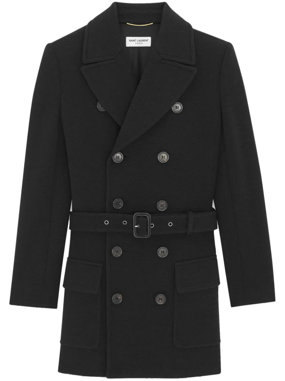 Saint Laurent, Wool-Blend Belted Coat