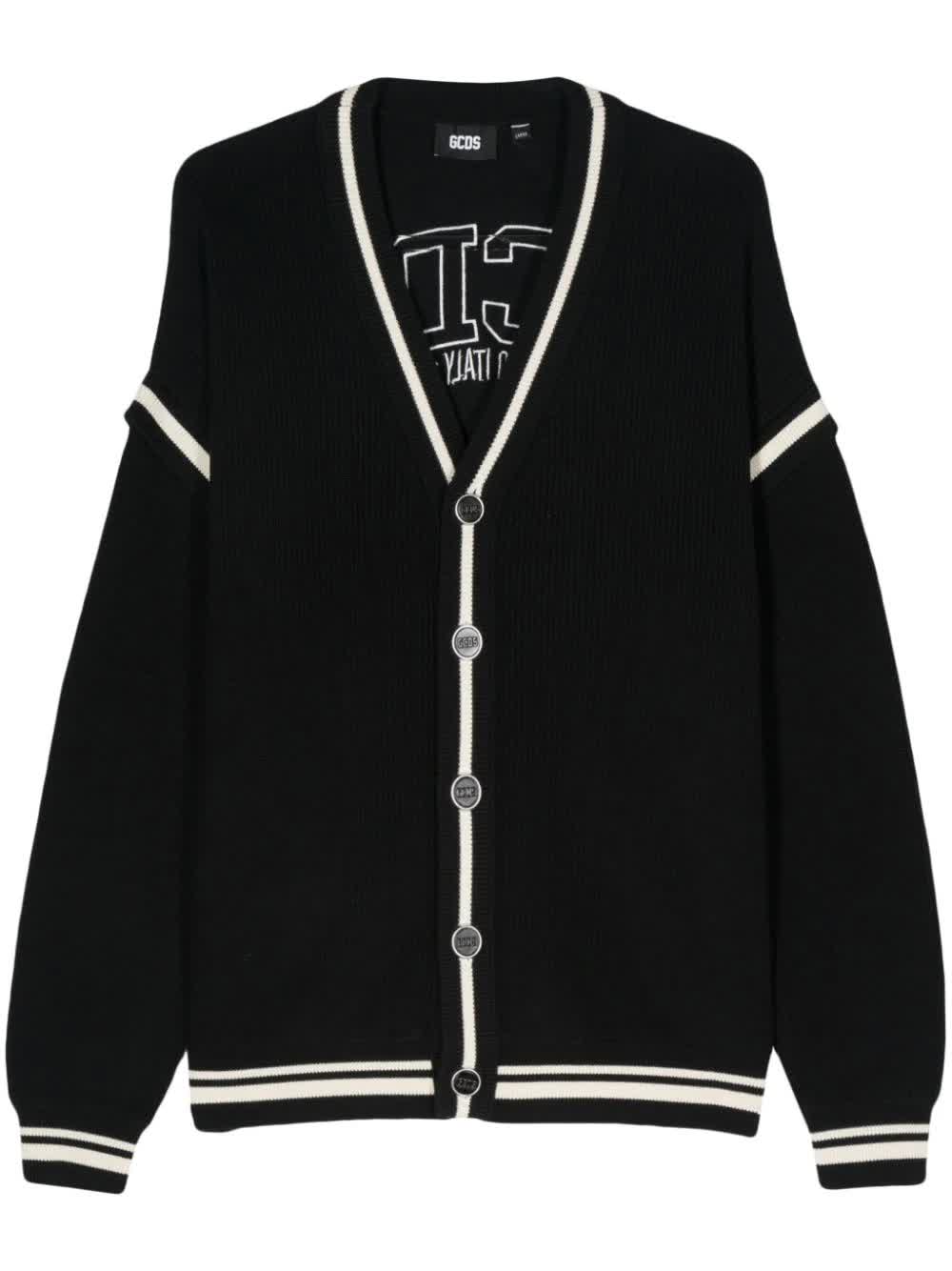 GCDS, Logo Embroidered Knitted Cardigan