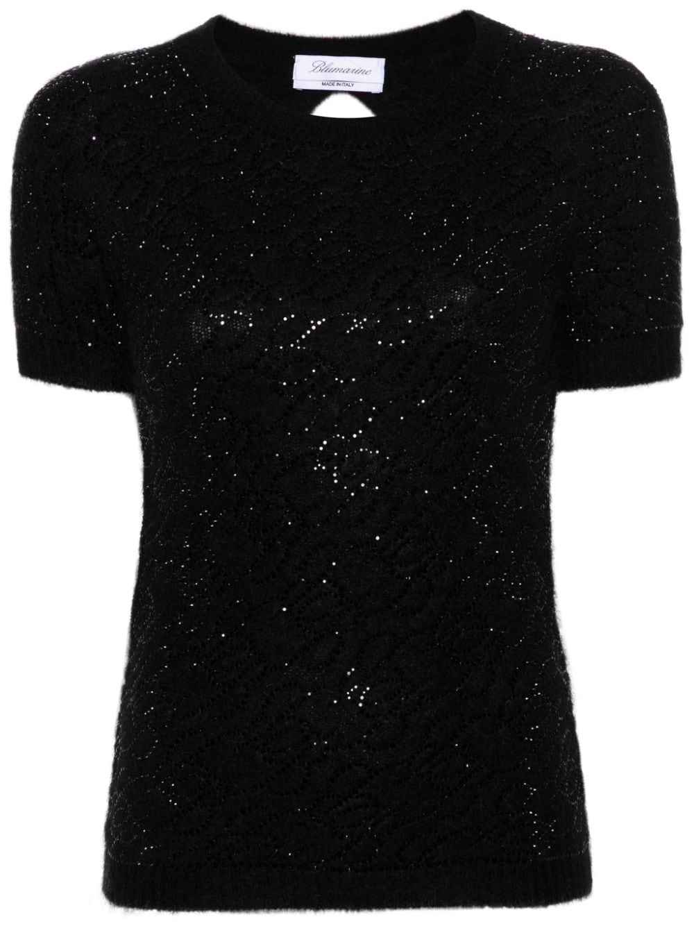 Blumarine, Crystal-Embellished Knitted Top