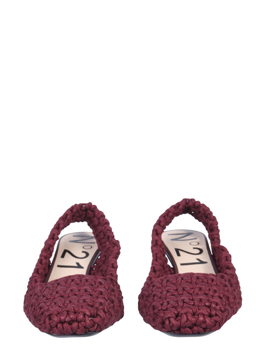 N°21, Slingback Woven Pumps