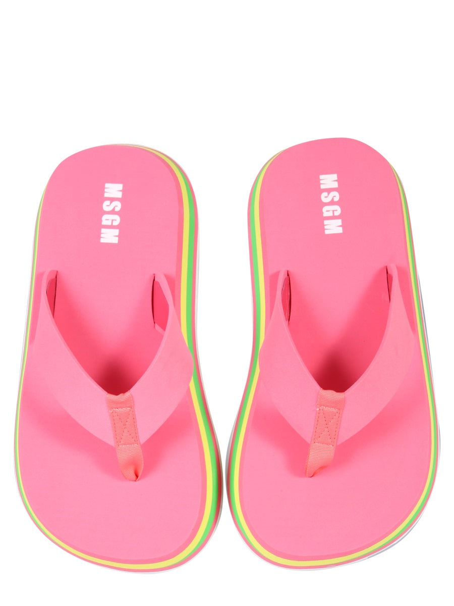 Msgm, Thong-Strap Chunky Flip Flops