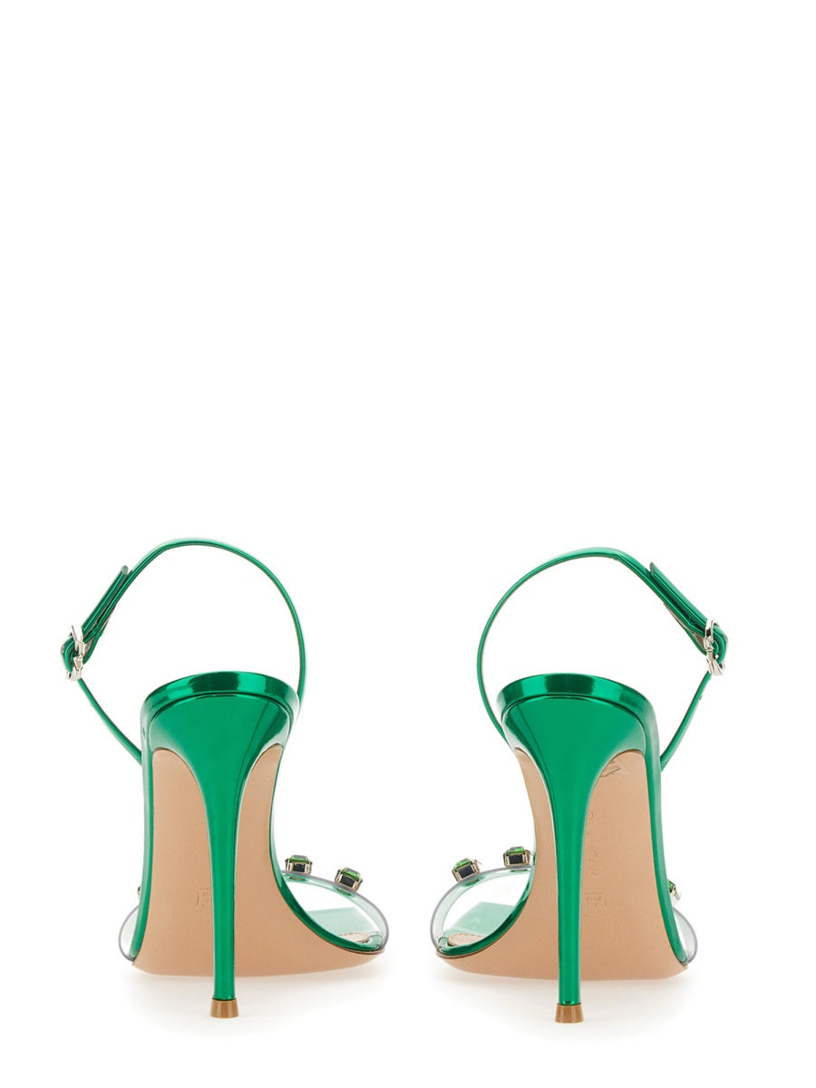 Gianvito Rossi, Ribbon Candy 105 Leather Sandals