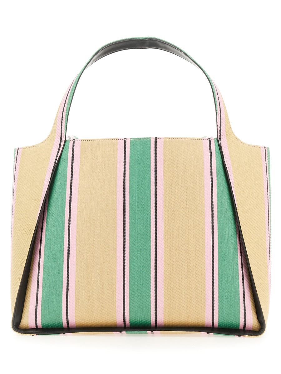 Stella McCartney, Logo Striped Woven Tote Bag