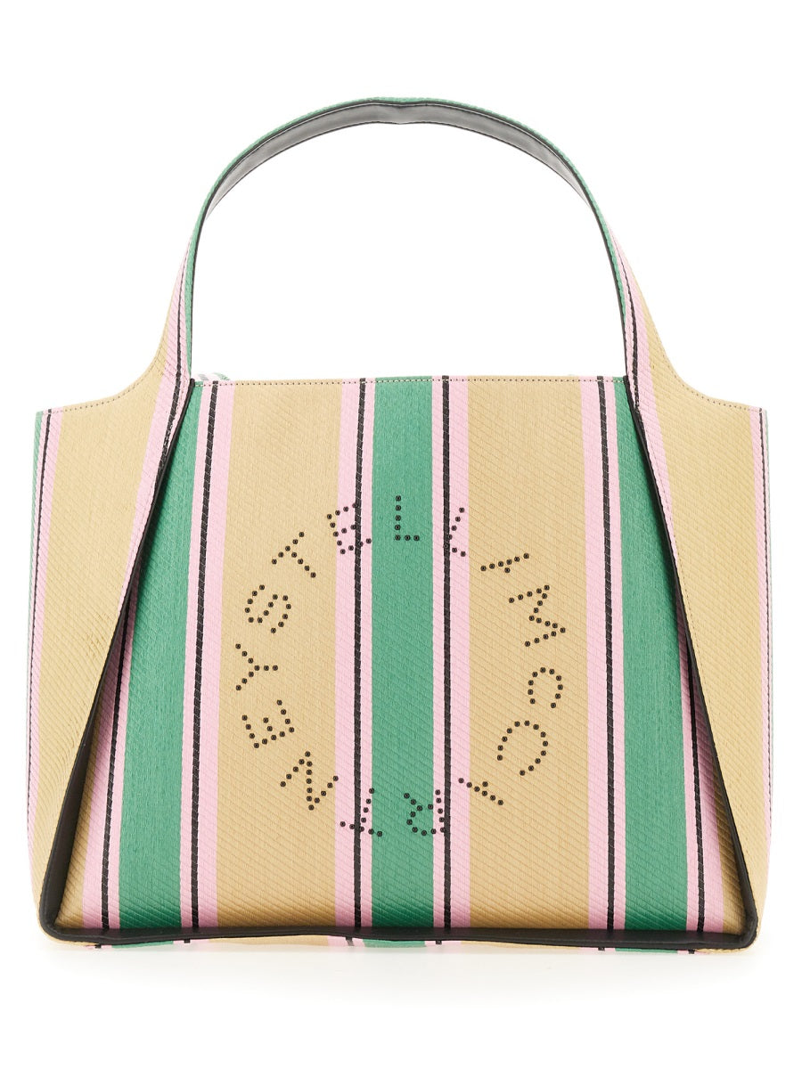 Stella McCartney, Logo Striped Woven Tote Bag