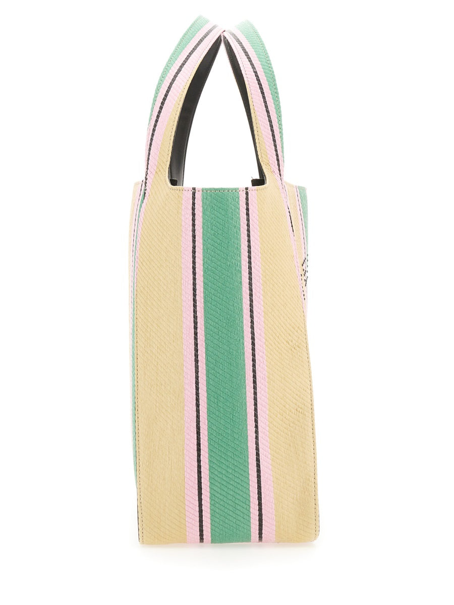 Stella McCartney, Logo Striped Woven Tote Bag