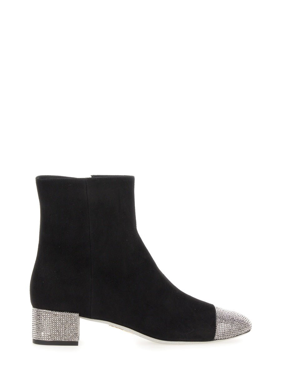 Rene Caovilla, Suede Satin-Blend Boots