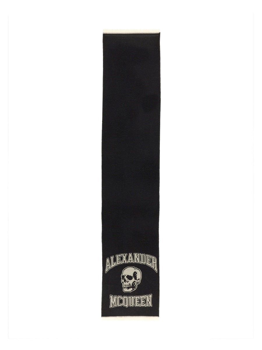 Alexander McQueen, Skull-Print Wool Scarf