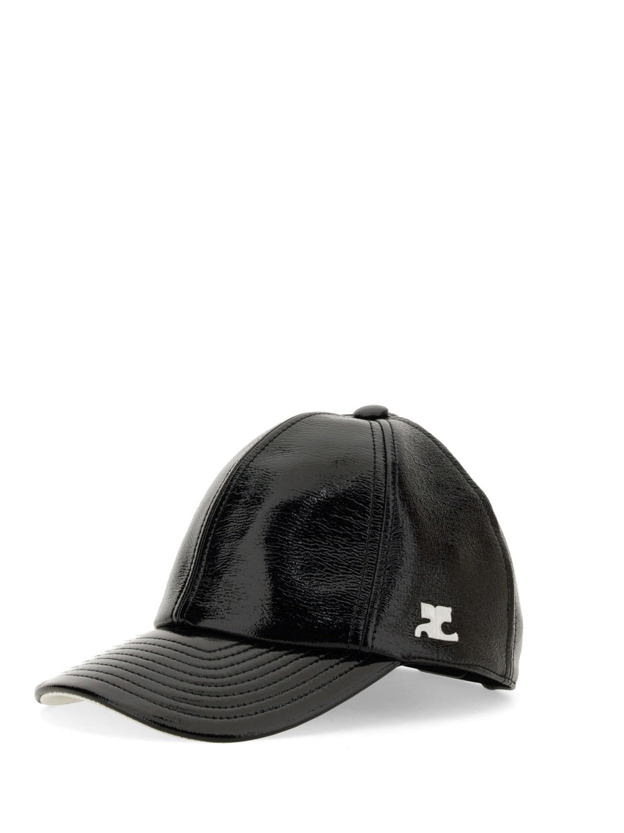 Courrèges, Leather-Effect Logo Baseball Cap