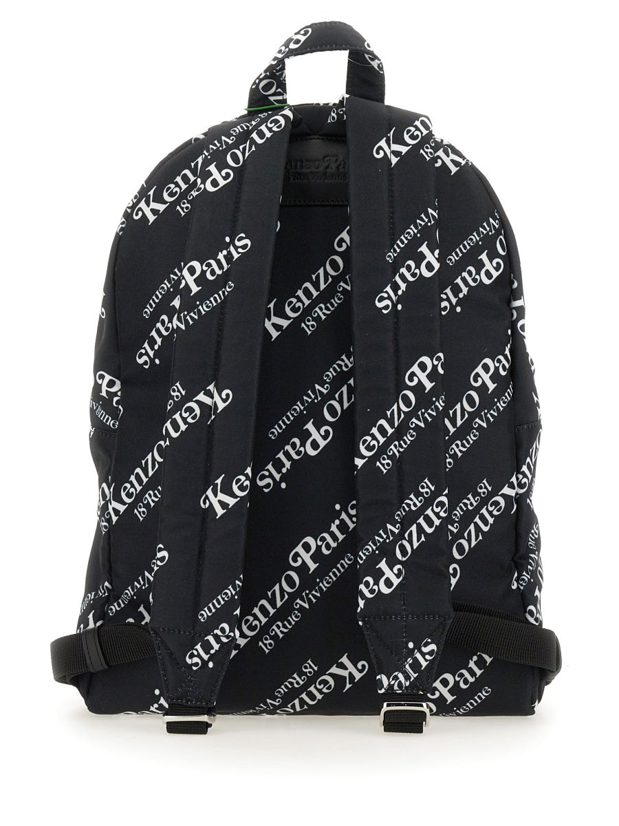 Kenzo, Cotton Canvas 'Kenzogram' Backpack