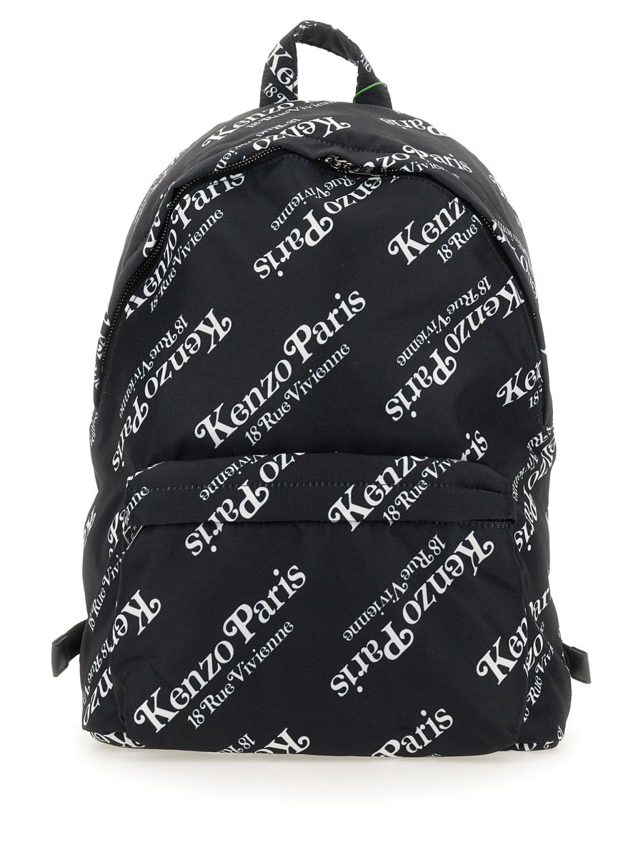 Kenzo, Cotton Canvas 'Kenzogram' Backpack