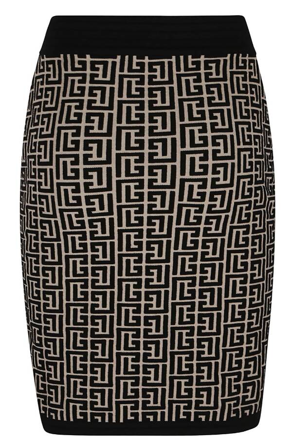 Balmain, Monogram Knit Pencil Skirt