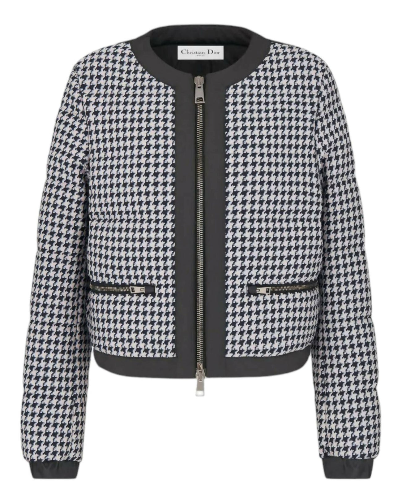 Christian Dior, Houndstooth Virgin Wool and Silk Quilted Jacket