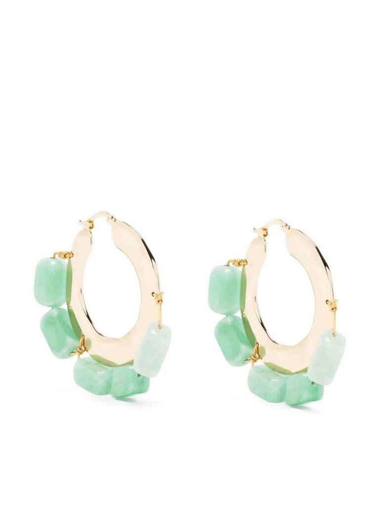 Jil Sander, Embellished Rough Nature Hoop Earrings