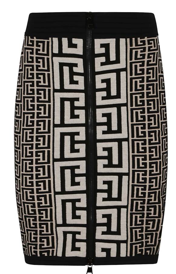 Balmain, Monogram Knit Pencil Skirt