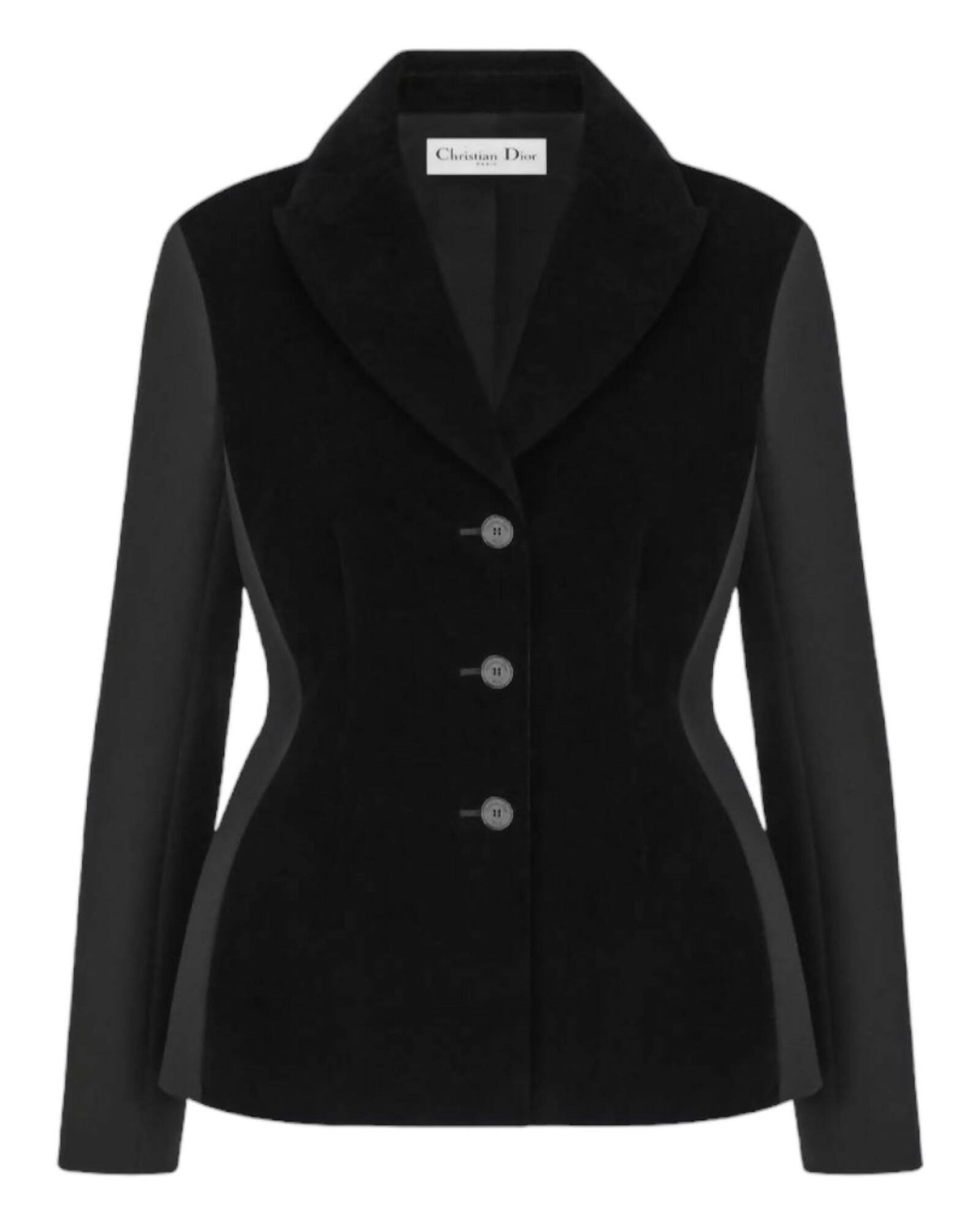 Christian Dior, Velvet-Effect Wool and Silk Fitted Jacket