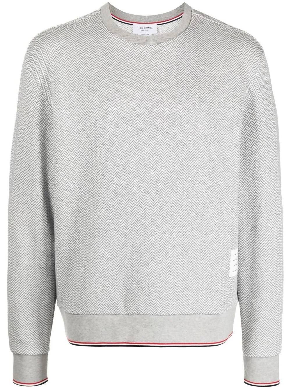 Thom Browne, Herringbone Pattern Cotton Sweater