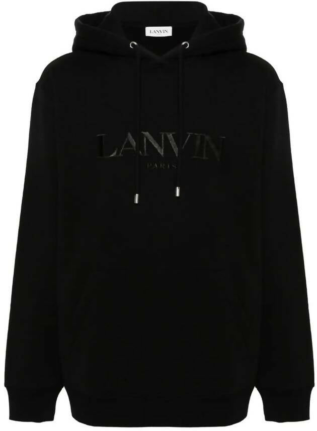 Lanvin, Embroidered-Logo Cotton Hoodie